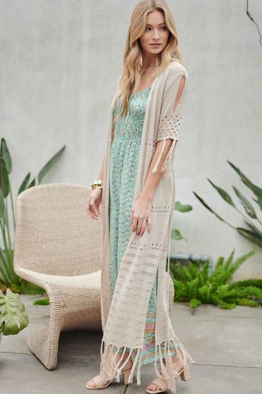 Boho Knit Maxi Cardigan