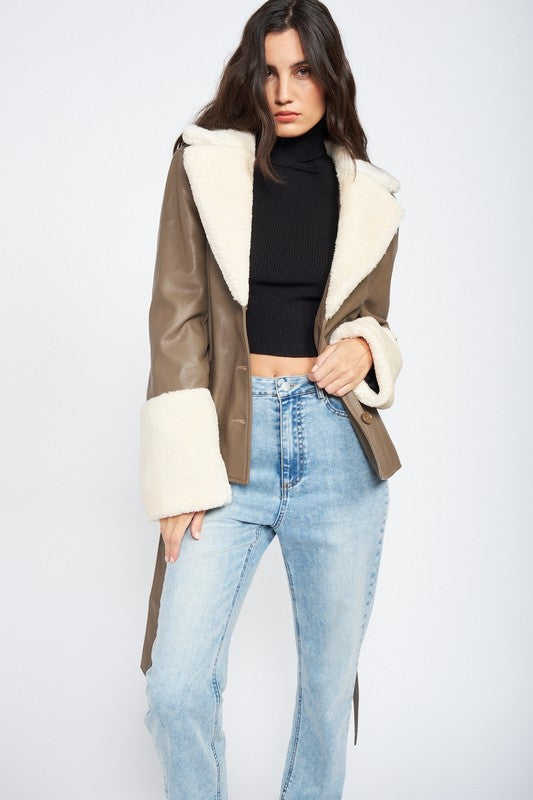 Faux Furry Trim Jacket