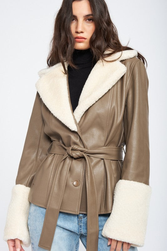 Faux Furry Trim Jacket