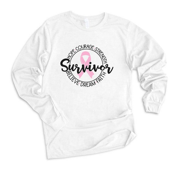 Breast Cancer Survivor Circle Long Sleeve Tee