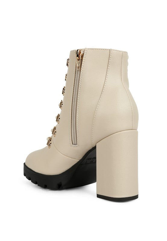 Lace Up Block Heel Boots