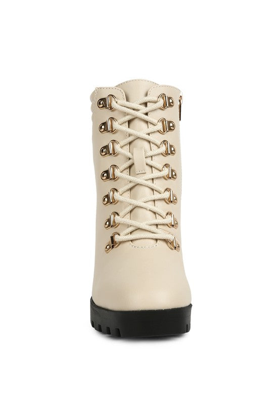 Lace Up Block Heel Boots