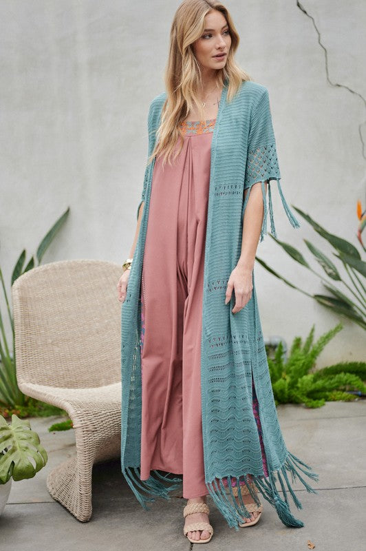 Boho Knit Maxi Cardigan