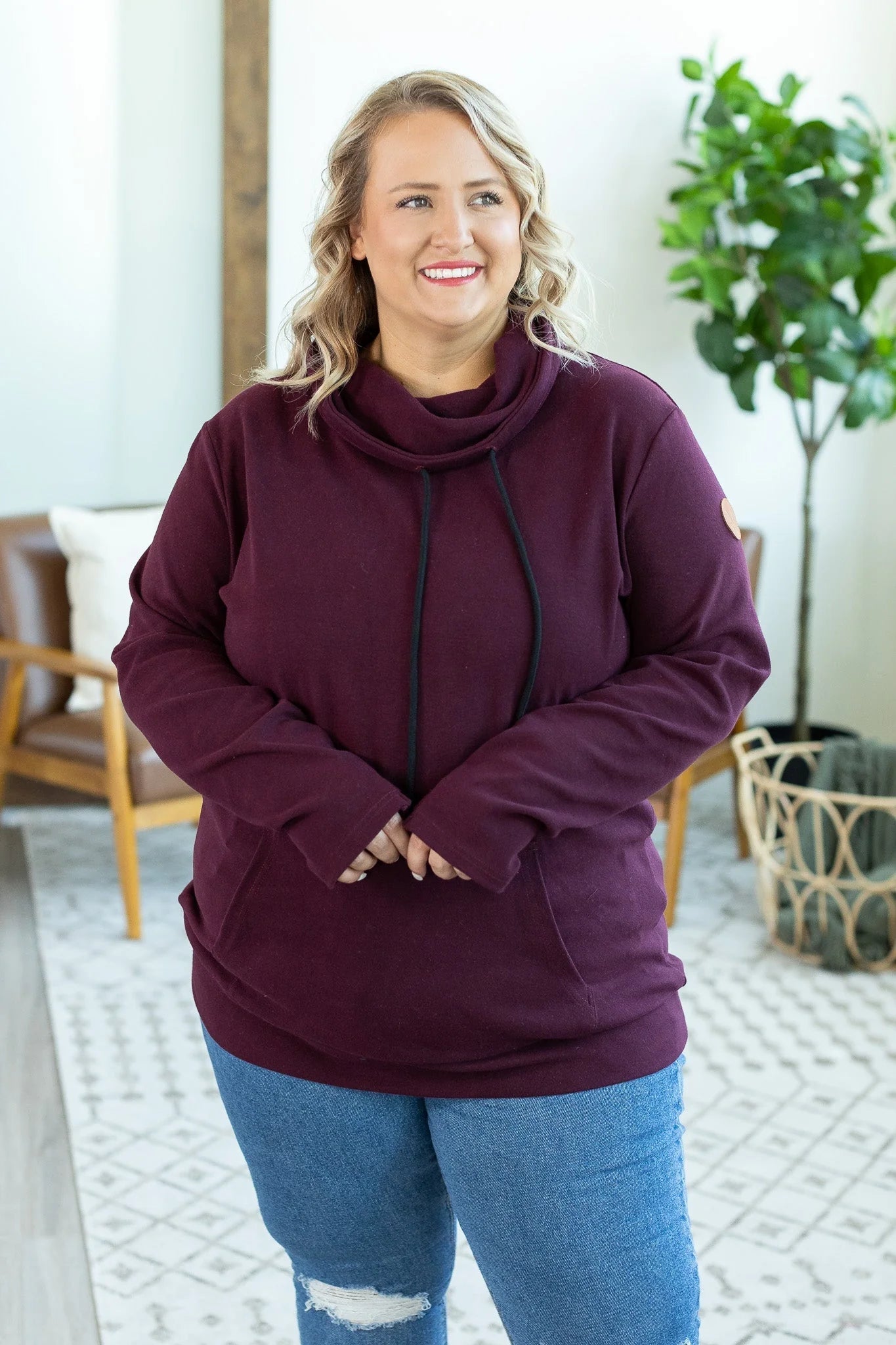 Dark Plum Pullover Sweatshirt