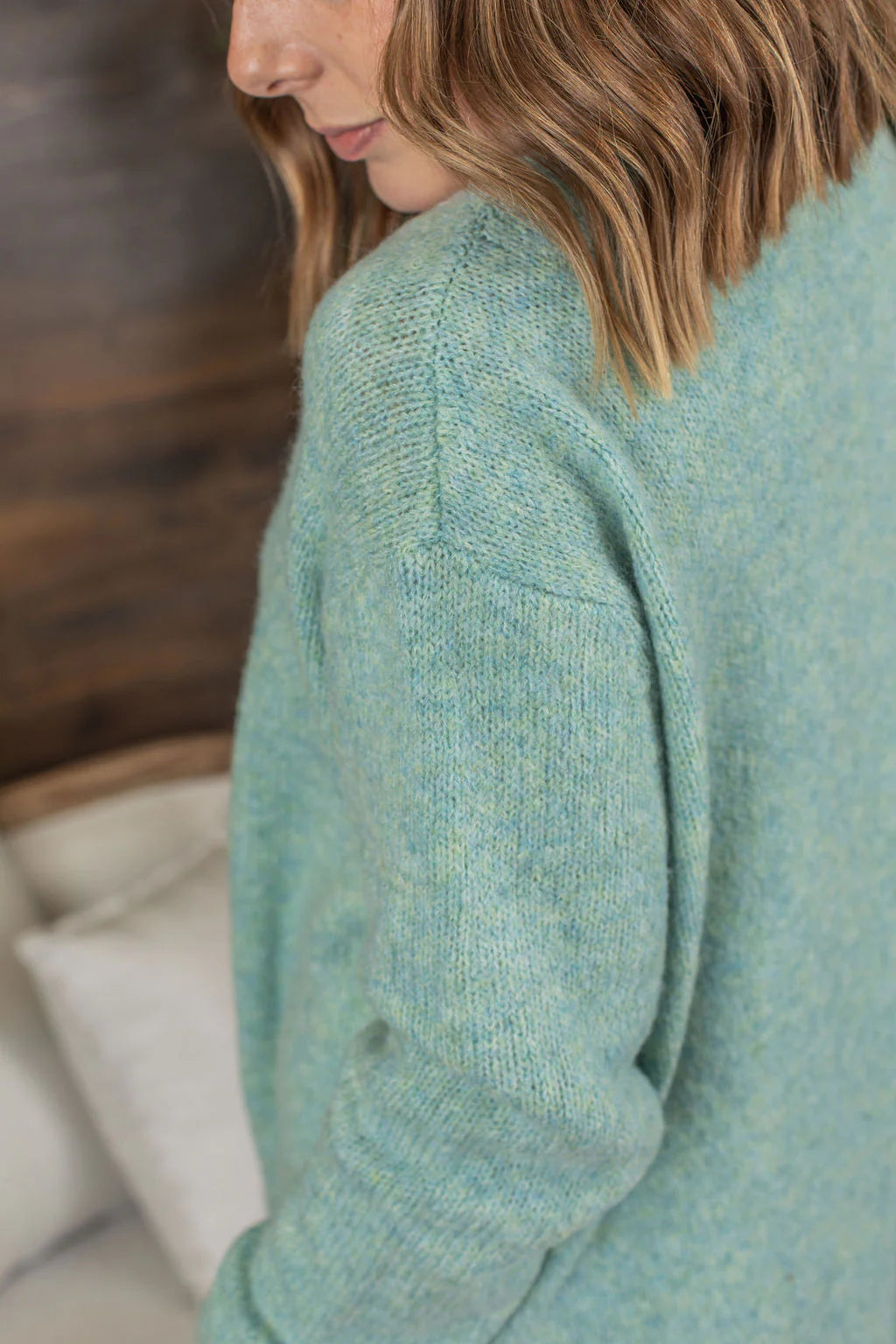 Heathered Multi-Color Open Front Cardigan