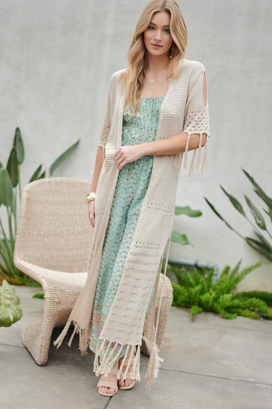 Boho Knit Maxi Cardigan