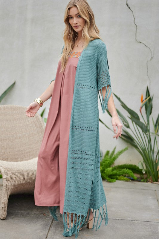 Boho Knit Maxi Cardigan