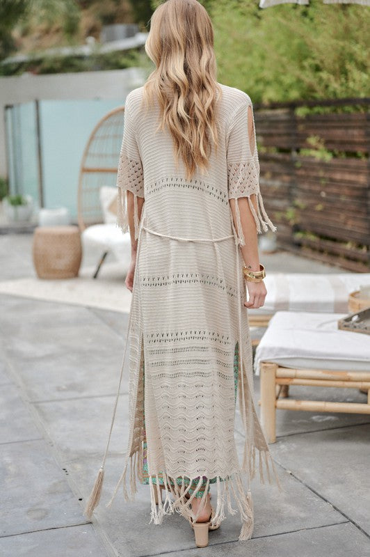 Boho Knit Maxi Cardigan