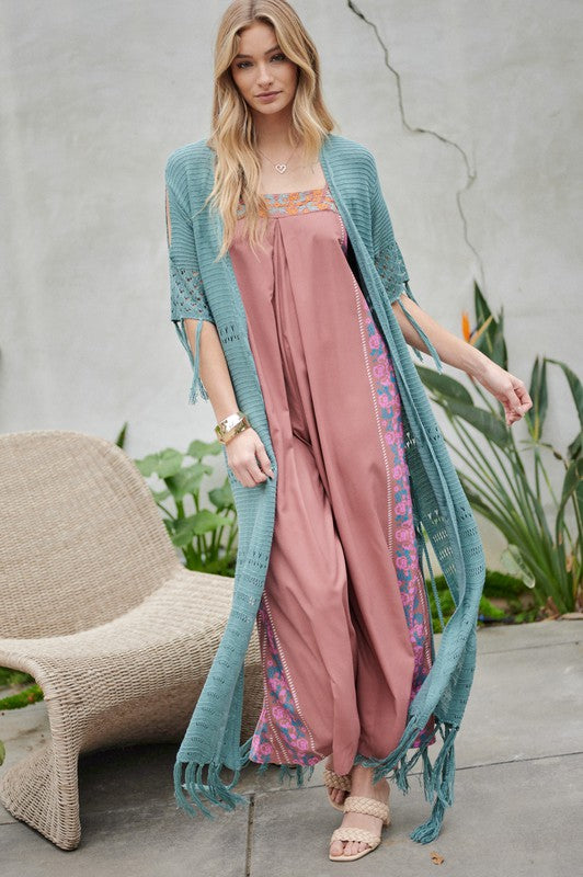 Boho Knit Maxi Cardigan