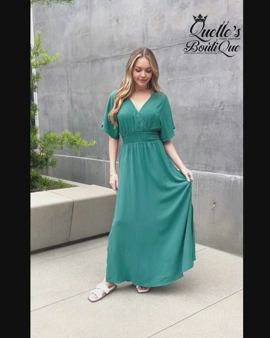 V-Neck Side Slit Maxi Dress