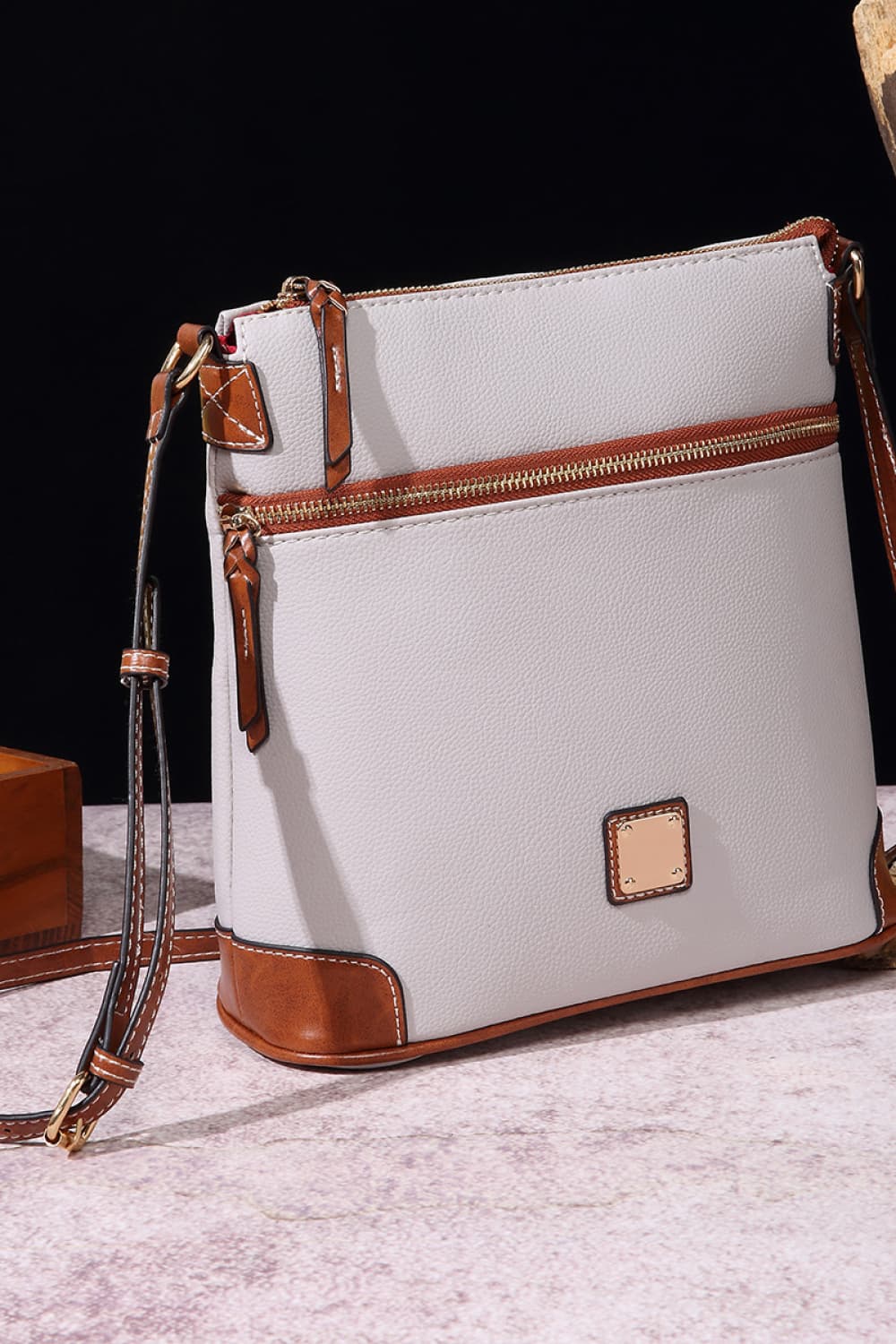 Pebbled Leather Crossbody Handbag