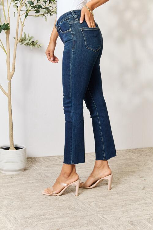 Raw Hem Straight Leg Jeans