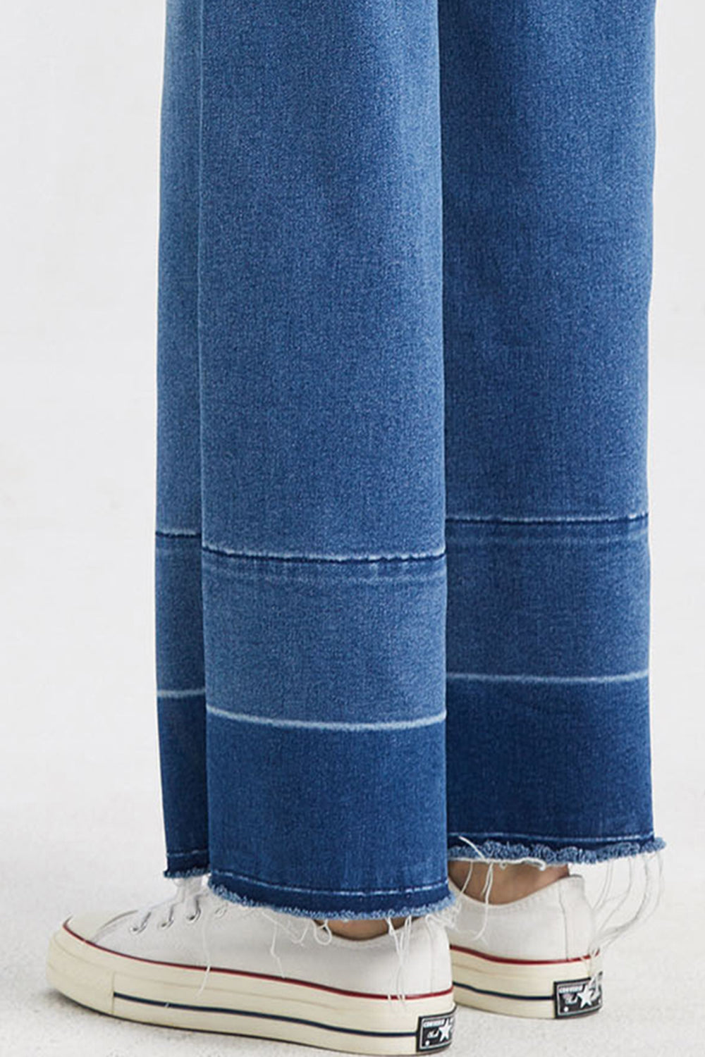 Contrast High Waist Wide Leg Jeans