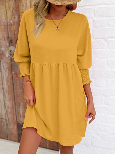 Lantern Sleeve Mini Dress