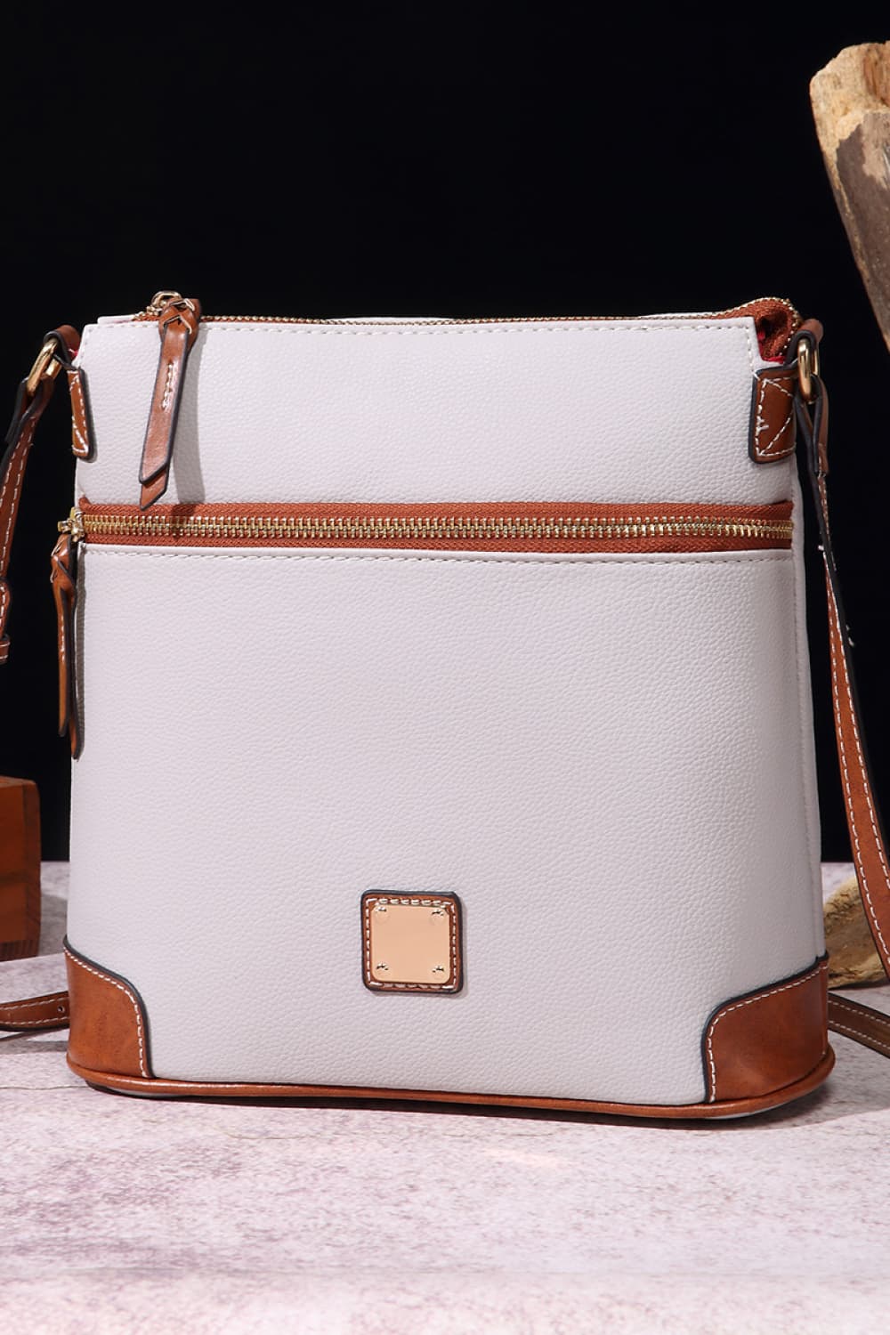 Pebbled Leather Crossbody Handbag