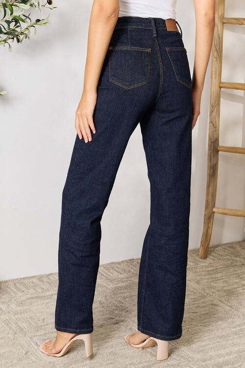 Dark Waist Wide Leg Jeans