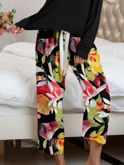 Top and Printed Pants Lounge Set