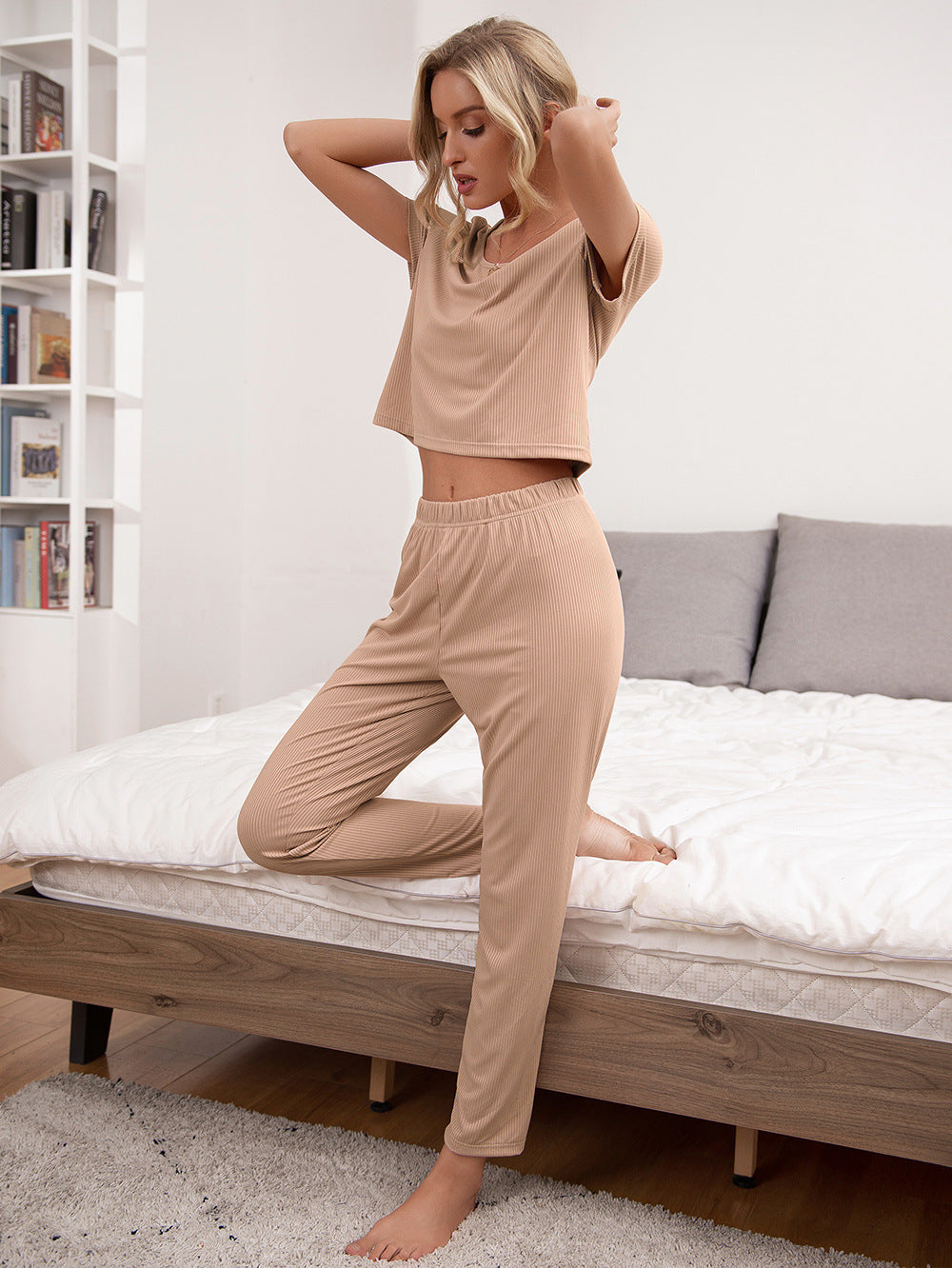 Round Neck Pants Lounge Set