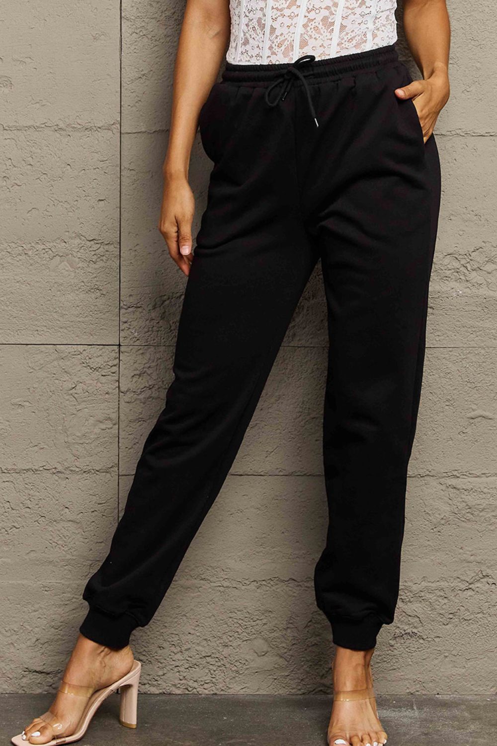 Solid Drawstring Joggers