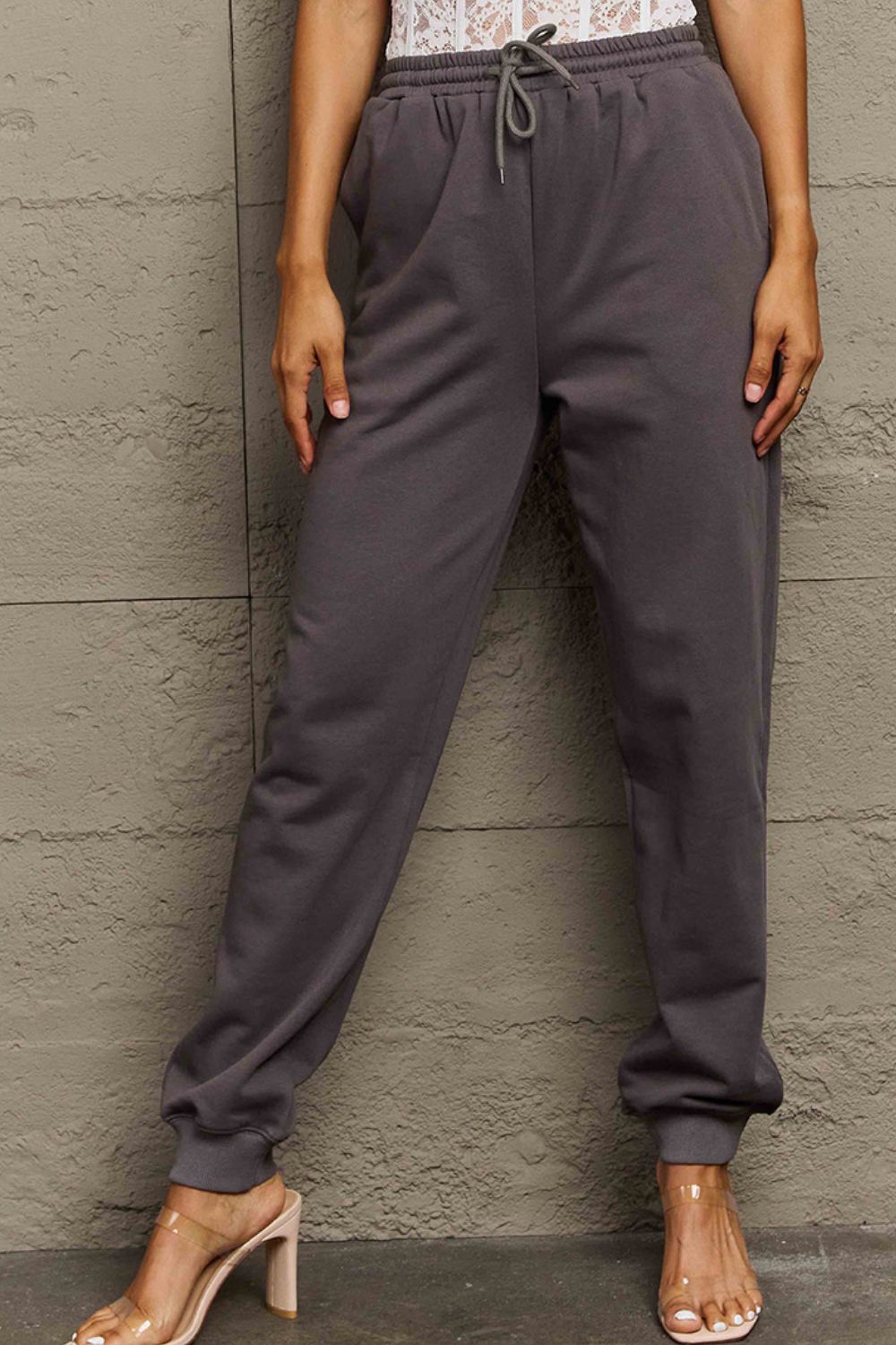 Solid Drawstring Joggers