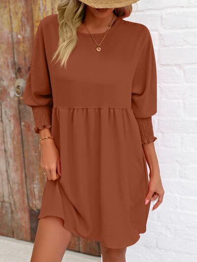 Lantern Sleeve Mini Dress