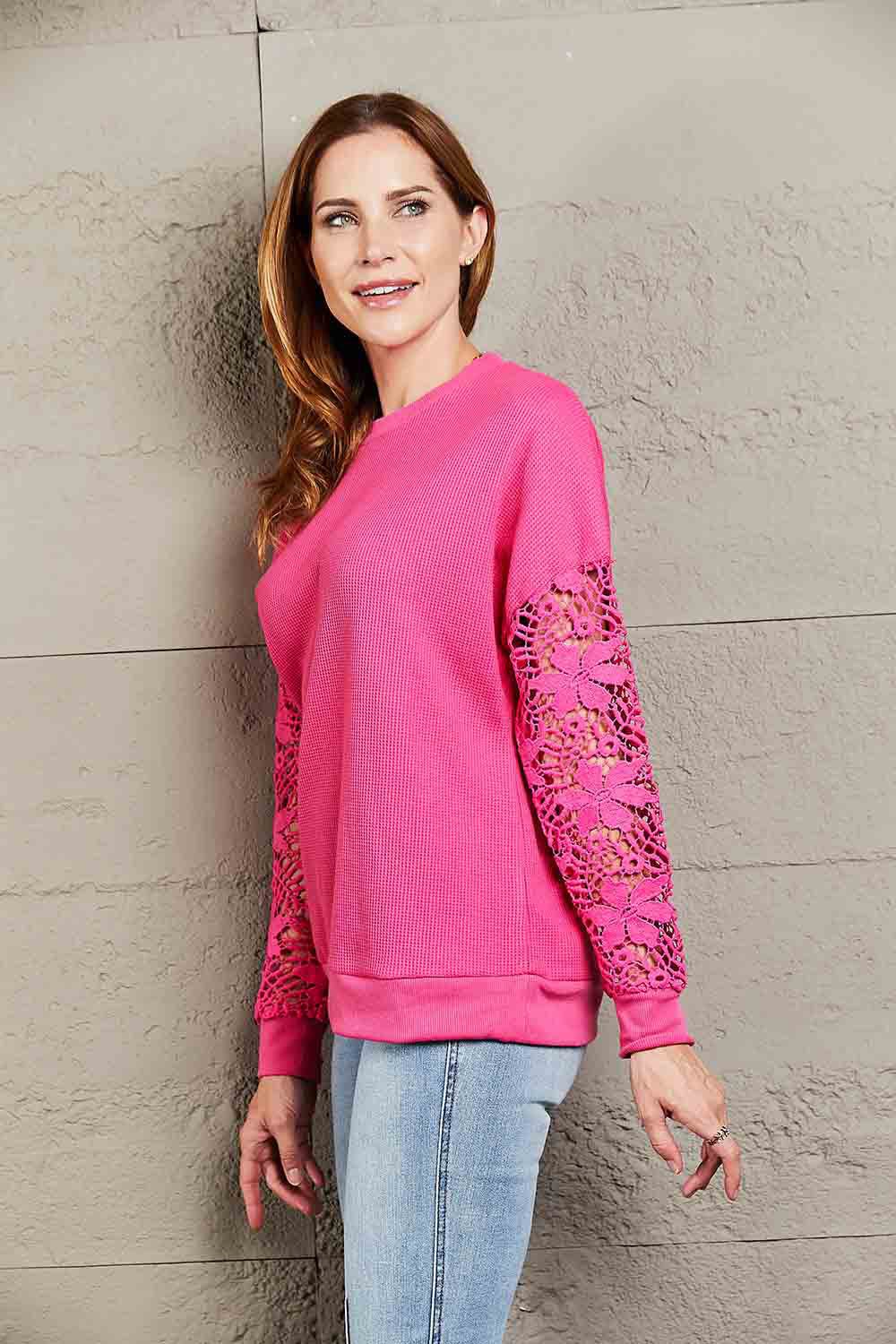 Openwork Sleeve Sweatshirt