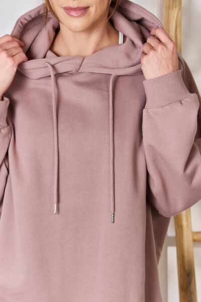 Dusty Rose Oversized Hooded Sweatshirt