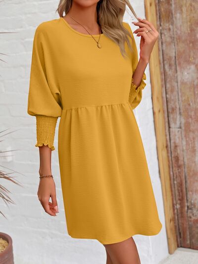 Lantern Sleeve Mini Dress