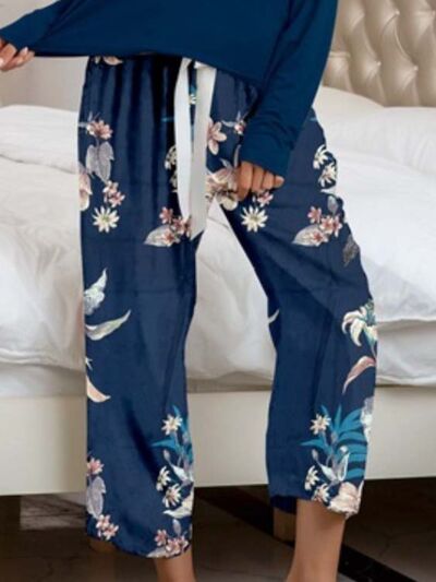 Top and Printed Pants Lounge Set