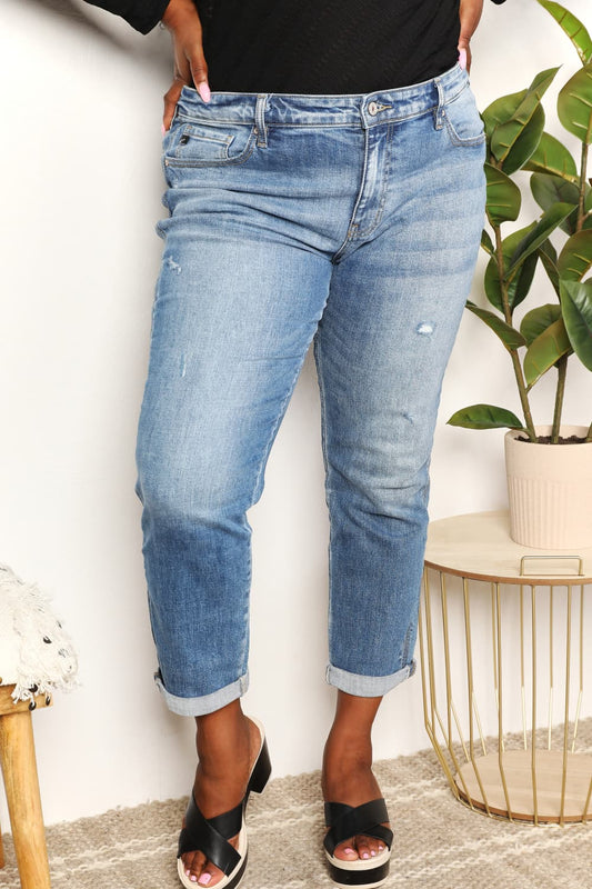 Mid Rise Slim Boyfriend Jeans