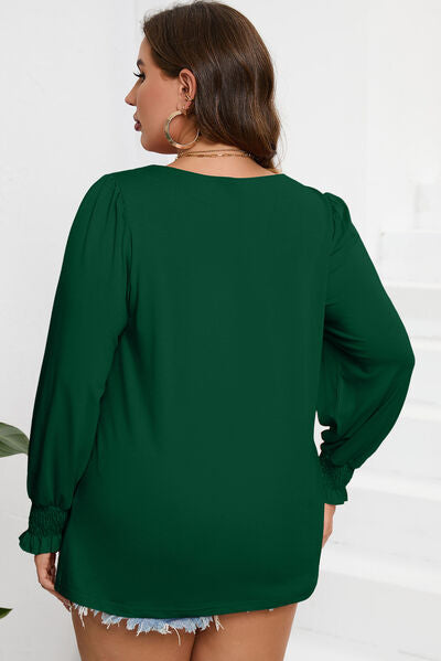 Square Neck Lantern Sleeve Top