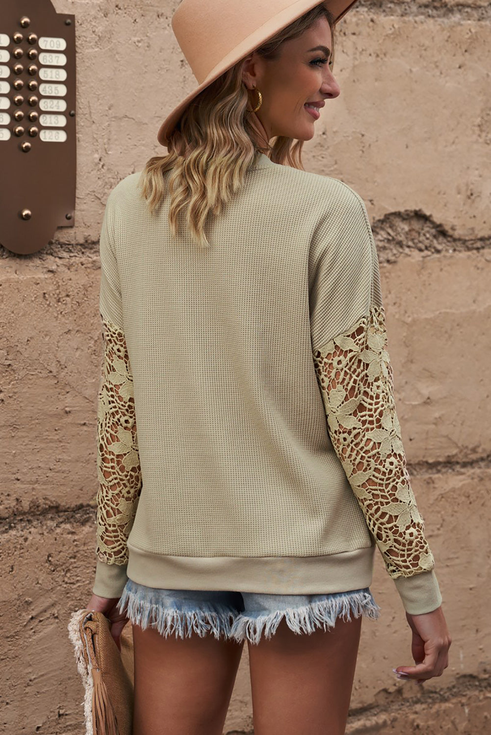 Openwork Sleeve Sweatshirt