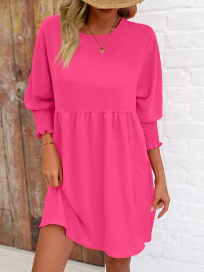 Lantern Sleeve Mini Dress