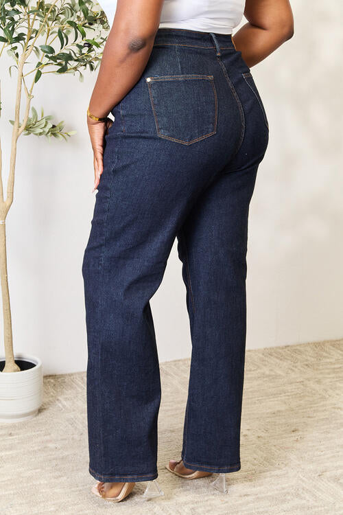 Dark Waist Wide Leg Jeans