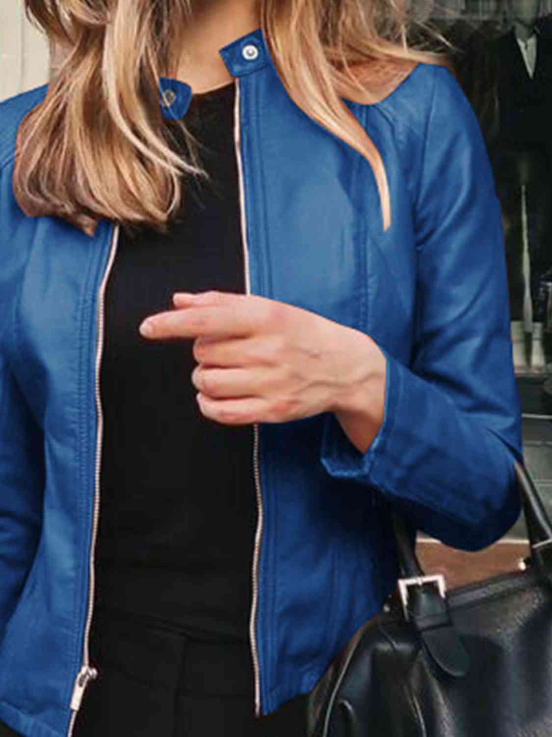 Mock Neck Zip-Up Jacket