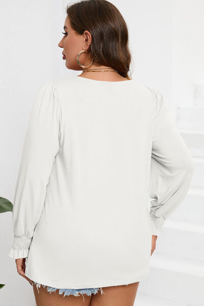 Square Neck Lantern Sleeve Top