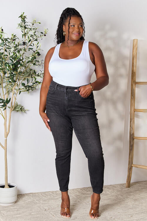 Black Tummy Control High Waist Denim Jeans