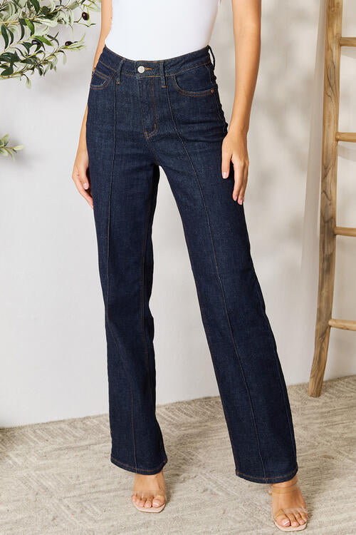 Dark Waist Wide Leg Jeans