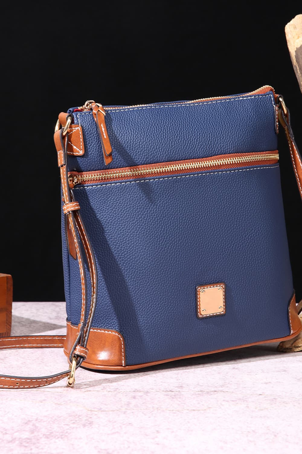 Pebbled Leather Crossbody Handbag