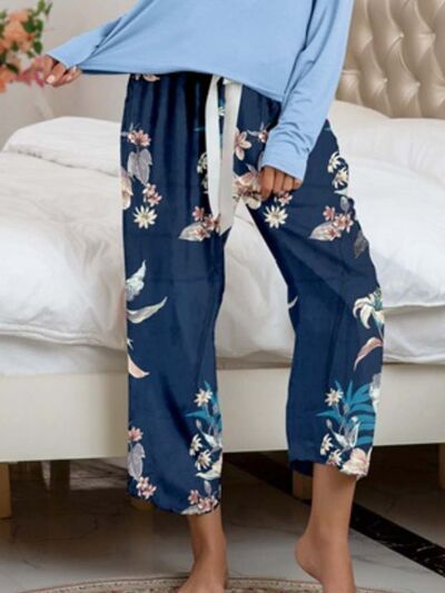 Top and Printed Pants Lounge Set