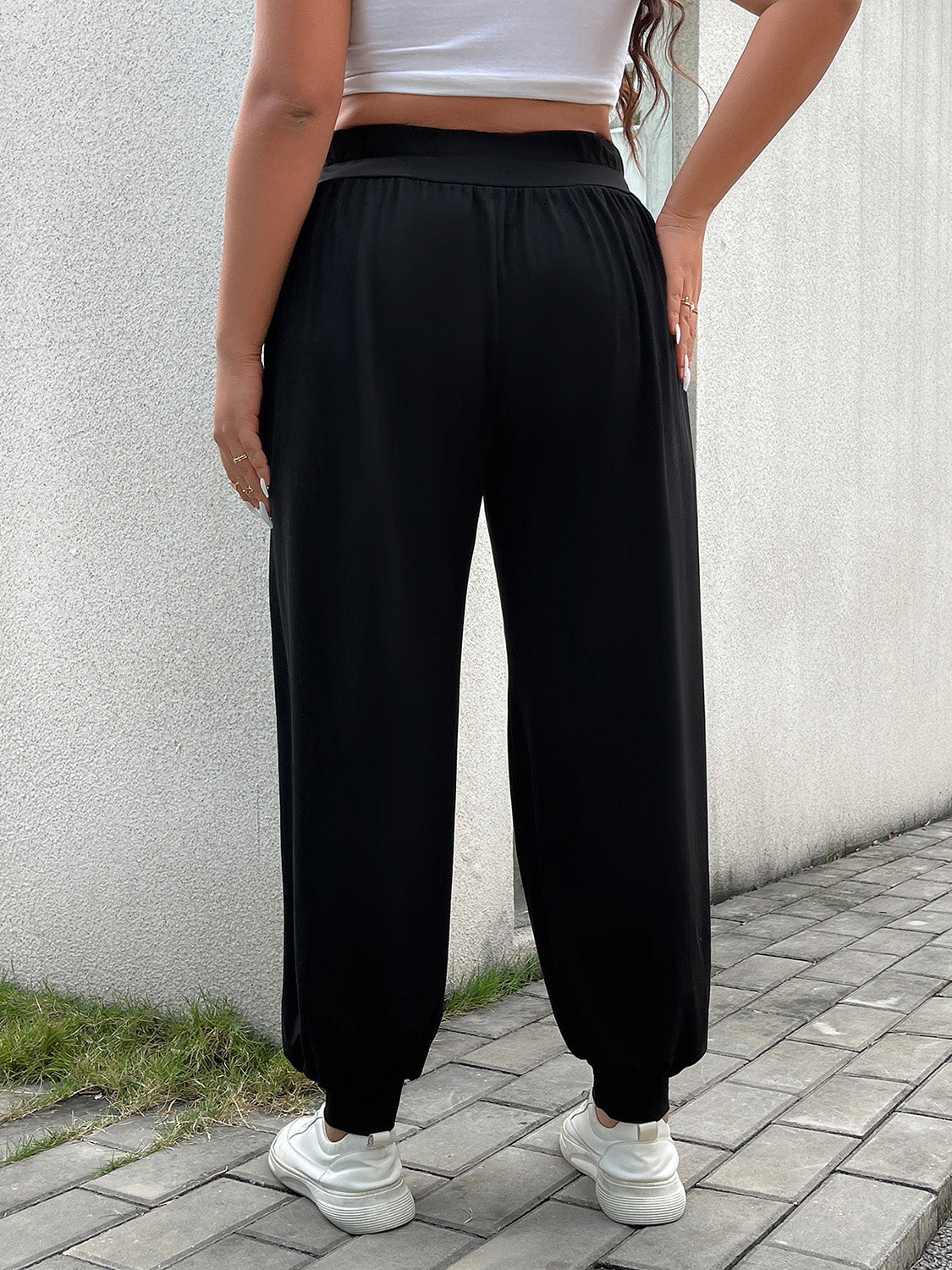 Black Wide Waistband Joggers