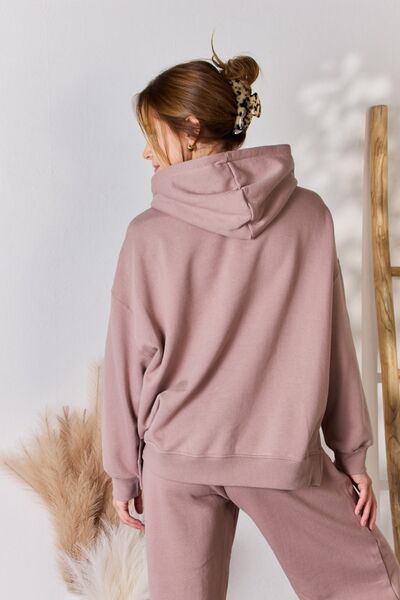 Dusty Rose Oversized Hooded Sweatshirt