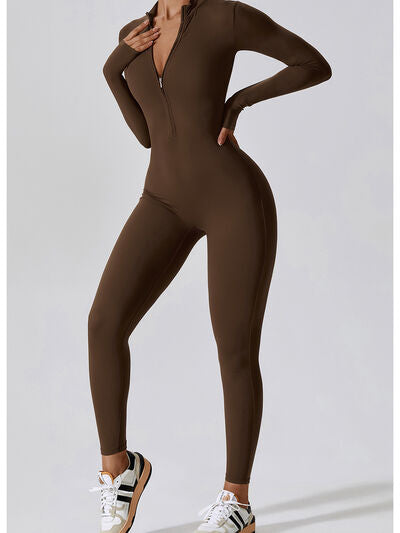 Front Zip Long Sleeve Jumpsuit