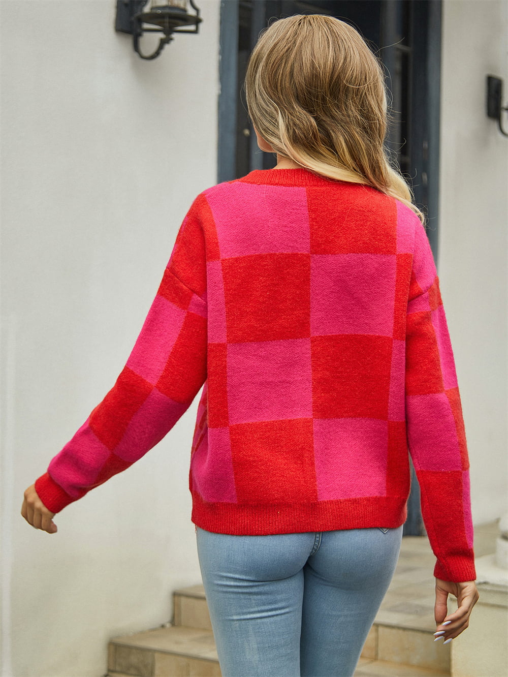 Color-Block Dropped Shoulder Cardigan