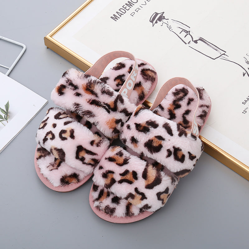 Faux Furry Open Toe Slippers