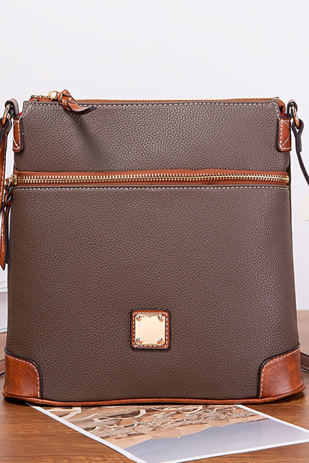 Pebbled Leather Crossbody Handbag