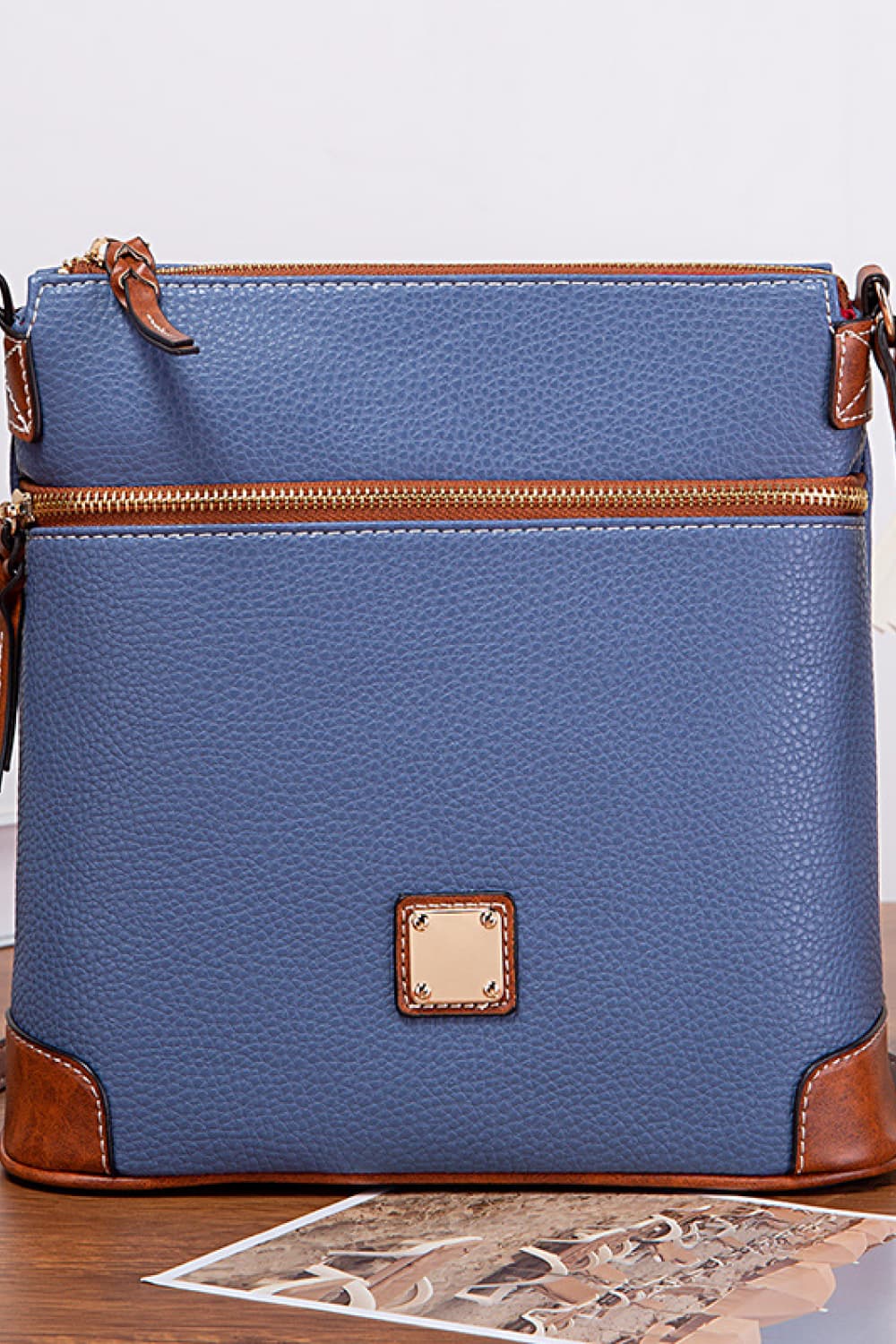 Pebbled Leather Crossbody Handbag