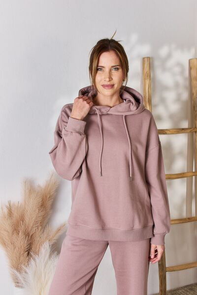 Dusty Rose Oversized Hooded Sweatshirt