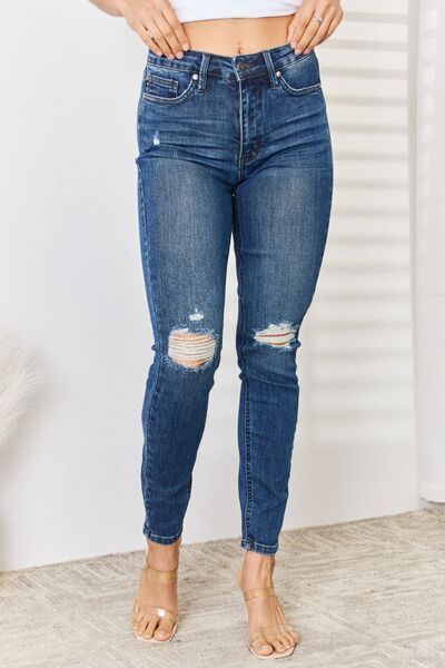 Judy Blue Barely Distressed Slim Jeans