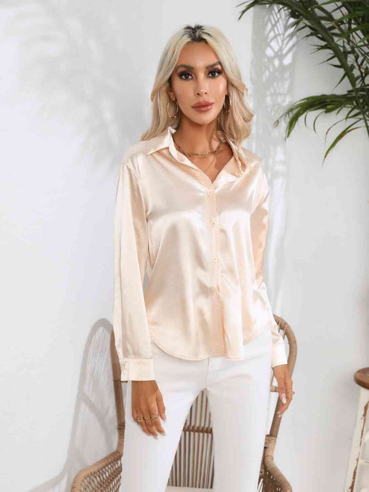 Satiny Long Sleeve Shirt